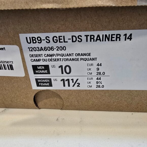 Asics Kiko Kostadinov x UB9-S Gel DS Trainer 14 Desert Camp Piquant Men’s Sz 10 - Picture 8 of 12